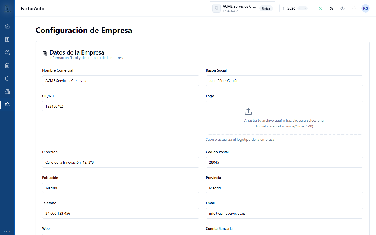 Configuración inicial: Primeros pasos en FacturAuto